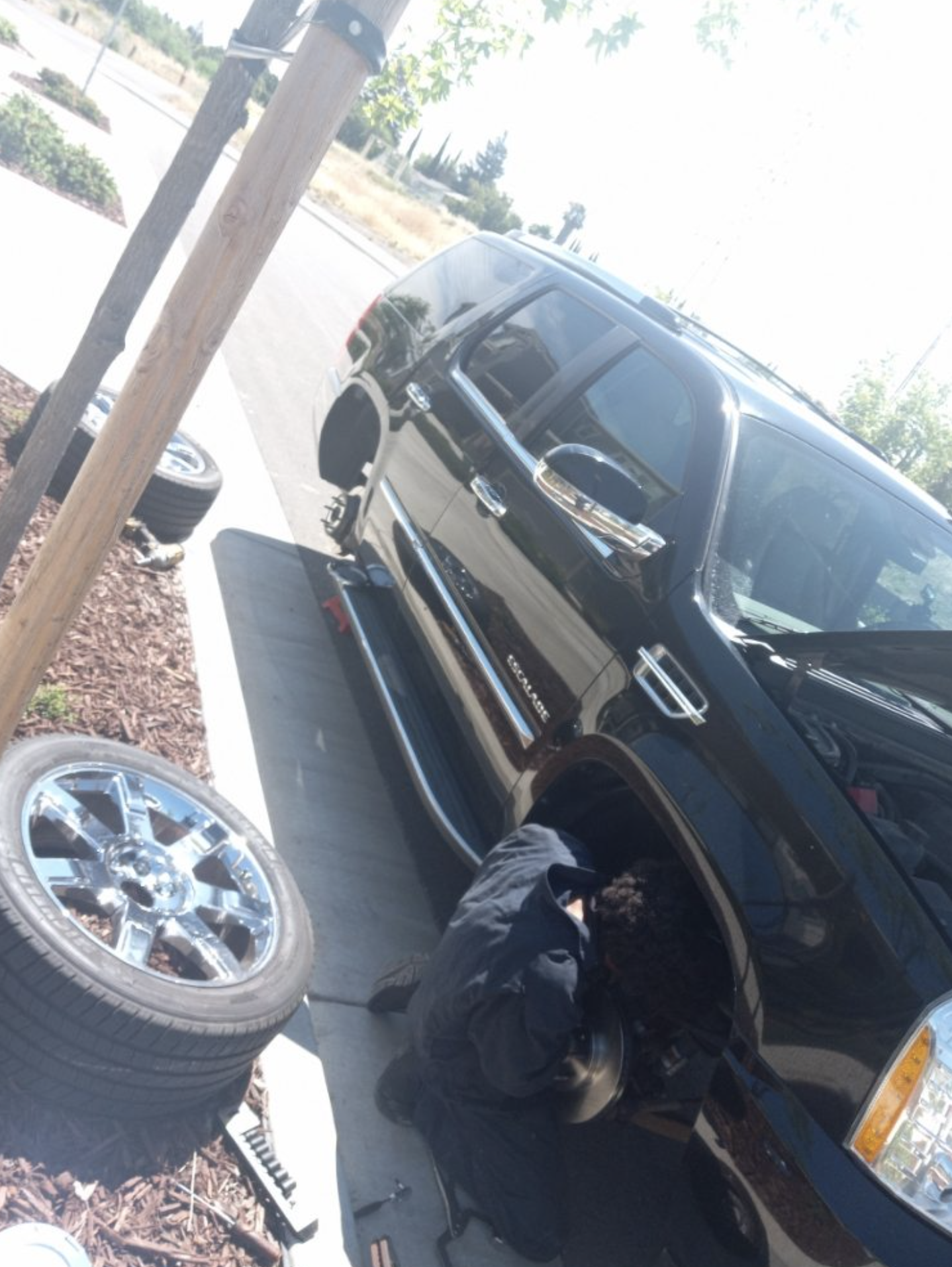 this image shows tire change in Durham, NC